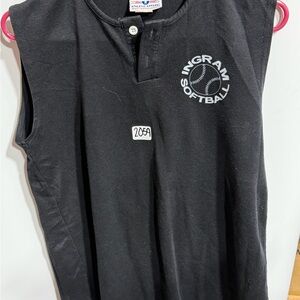 #2059-Black Ingram Softball Sleeveless Tee